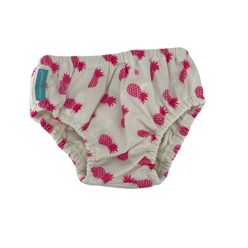 Charlie Banana Swim Diaper L Large 20-27 Pounds Pink Pineapple Design Girls